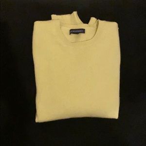 Lands End 100% Kashmir pale lime green sweater